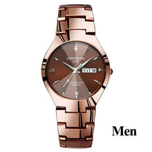 Load image into Gallery viewer, Lovers Watches Luxury Quartz Wrist Watch for Men and Women Hodinky Dual Calender Week Steel Saat Reloj Mujer Hombre Couple Watch