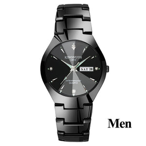 Lovers Watches Luxury Quartz Wrist Watch for Men and Women Hodinky Dual Calender Week Steel Saat Reloj Mujer Hombre Couple Watch