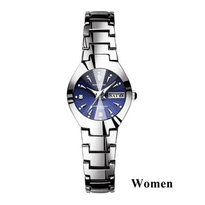 Lovers Watches Luxury Quartz Wrist Watch for Men and Women Hodinky Dual Calender Week Steel Saat Reloj Mujer Hombre Couple Watch