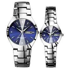 Load image into Gallery viewer, Lovers Watches Luxury Quartz Wrist Watch for Men and Women Hodinky Dual Calender Week Steel Saat Reloj Mujer Hombre Couple Watch