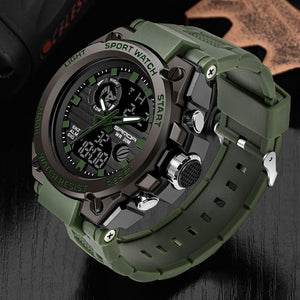 SANDA Brand Wrist Watch Men Watches Military Army Sport Style Wristwatch Dual Display Male Watch For Men Clock Waterproof Hours