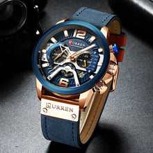 Load image into Gallery viewer, Curren Mens Watches Top Brand Luxury Chronograph Men Watch Leather Luxury Waterproof Sport Watch Men Male Clock Man Wristwatch