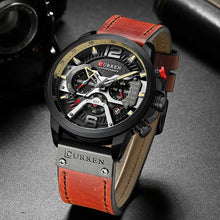 Load image into Gallery viewer, Curren Mens Watches Top Brand Luxury Chronograph Men Watch Leather Luxury Waterproof Sport Watch Men Male Clock Man Wristwatch