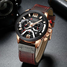 Load image into Gallery viewer, Curren Mens Watches Top Brand Luxury Chronograph Men Watch Leather Luxury Waterproof Sport Watch Men Male Clock Man Wristwatch