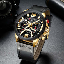 Load image into Gallery viewer, Curren Mens Watches Top Brand Luxury Chronograph Men Watch Leather Luxury Waterproof Sport Watch Men Male Clock Man Wristwatch