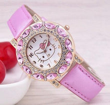 Load image into Gallery viewer, Fashion Brand Quartz Watch Children Girl Women Leather Crystal Wrist Watch Kids Wristwatch Clock relogio