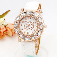 Load image into Gallery viewer, Fashion Brand Quartz Watch Children Girl Women Leather Crystal Wrist Watch Kids Wristwatch Clock relogio