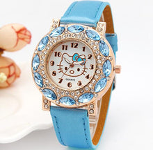 Load image into Gallery viewer, Fashion Brand Quartz Watch Children Girl Women Leather Crystal Wrist Watch Kids Wristwatch Clock relogio