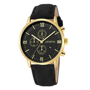 Fashion Geneva Men Date Alloy Case Synthetic Leather Analog Quartz Sport Watch Male Clock Top Brand Luxury Relogio Masculino D30