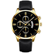 Load image into Gallery viewer, Relogio Masculino watches men fashion Sport box stainless steel leather band watch Quartz business wristwatch Reloj Hombre 2019