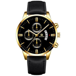 Relogio Masculino watches men fashion Sport box stainless steel leather band watch Quartz business wristwatch Reloj Hombre 2019