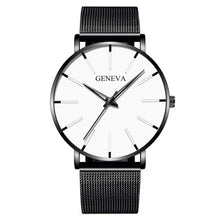 Load image into Gallery viewer, Luxury Fashion Mens Minimalist Watches Ultra Thin black Stainless Steel Mesh Band Watch Men Business Casual Analog Quartz clock