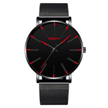 Load image into Gallery viewer, Luxury Fashion Mens Minimalist Watches Ultra Thin black Stainless Steel Mesh Band Watch Men Business Casual Analog Quartz clock