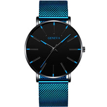 Load image into Gallery viewer, Luxury Fashion Mens Minimalist Watches Ultra Thin black Stainless Steel Mesh Band Watch Men Business Casual Analog Quartz clock