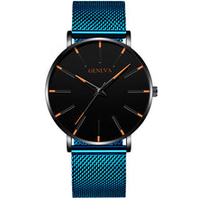 Load image into Gallery viewer, Luxury Fashion Mens Minimalist Watches Ultra Thin black Stainless Steel Mesh Band Watch Men Business Casual Analog Quartz clock