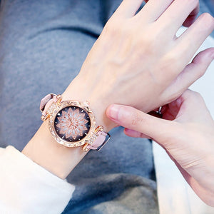 2019 Women Watches Bracelet set Starry Sky Ladies Bracelet Watch Casual Leather Quartz Wristwatch Clock Relogio Feminino