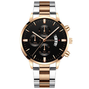 Fashion Men Stainless Steel Watch Luxury Calendar Quartz Wrist Watches Business Casual Watch for Man Clock reloj hombre