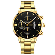 Load image into Gallery viewer, Fashion Men Stainless Steel Watch Luxury Calendar Quartz Wrist Watches Business Casual Watch for Man Clock reloj hombre