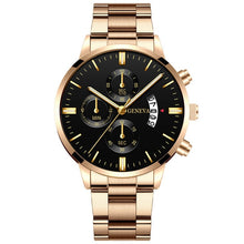 Load image into Gallery viewer, Fashion Men Stainless Steel Watch Luxury Calendar Quartz Wrist Watches Business Casual Watch for Man Clock reloj hombre