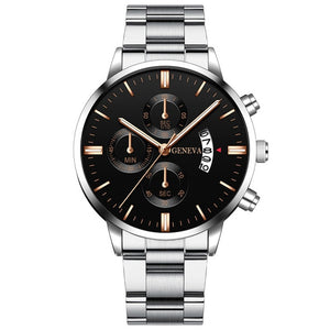 Fashion Men Stainless Steel Watch Luxury Calendar Quartz Wrist Watches Business Casual Watch for Man Clock reloj hombre