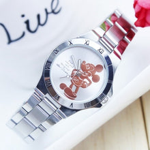 Load image into Gallery viewer, New luxury brand minnie women watch fashion silver ladies wristwatch full steel women&#39;s watches saat relogio feminino