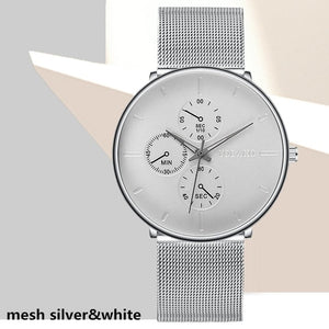 2020 Fashion Mens Watch Minimalist Luxury Ultra Thin Stainless Steel Mesh Band Wrist Watch Analog Quartz Watches Relojes Hombre