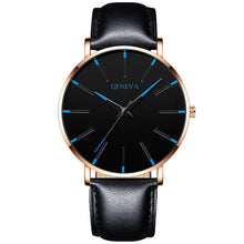 Load image into Gallery viewer, Luxury Fashion Mens Minimalist Watches Ultra Thin black Stainless Steel Mesh Band Watch Men Business Casual Analog Quartz clock