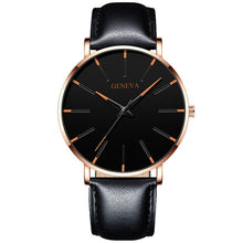 Load image into Gallery viewer, Luxury Fashion Mens Minimalist Watches Ultra Thin black Stainless Steel Mesh Band Watch Men Business Casual Analog Quartz clock