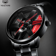 Load image into Gallery viewer, NEKTOM Men Rim Hub Watch Custom Design Car Wrist Watch Stainless Steel Custom not Printing Wheel Rim Hub Watches Man