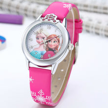 Load image into Gallery viewer, Elsa Watch Girls Elsa Princess Kids Watches Leather Strap Cute Children&#39;s Cartoon Wristwatches Gifts for Kids Girl