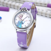 Load image into Gallery viewer, Elsa Watch Girls Elsa Princess Kids Watches Leather Strap Cute Children&#39;s Cartoon Wristwatches Gifts for Kids Girl