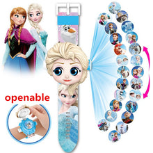 Load image into Gallery viewer, NEW Princess Elsa Spiderman Iron Children Watches Kids 3D Projection Cartoon Pattern Girls Watch Child Boys Digital Wristwatches