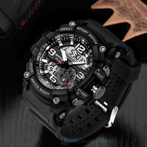 SANDA Brand Wrist Watch Men Watches Military Army Sport Style Wristwatch Dual Display Male Watch For Men Clock Waterproof Hours