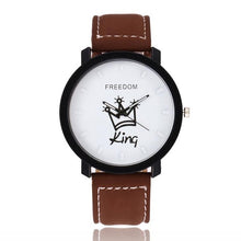 Load image into Gallery viewer, New Relogio Couples Watch King &amp; Queen Leather Quartz Watch Mens Ladies Fashion Sport Clock Men&#39;s Watches Women&#39;s Watches Gifts