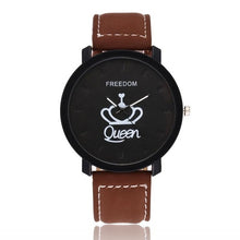 Load image into Gallery viewer, New Relogio Couples Watch King &amp; Queen Leather Quartz Watch Mens Ladies Fashion Sport Clock Men&#39;s Watches Women&#39;s Watches Gifts