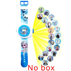 JOYROX Princess Spiderman Kids Watches Projection Cartoon Pattern Digital Child watch For Boys Girls LED Display Clock Relogio