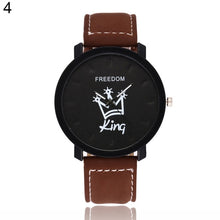 Load image into Gallery viewer, Newest Couple Queen King Crown Fuax Leather Quartz Analog Wrist Watch Chronograph 2017 Wom reloj mujer